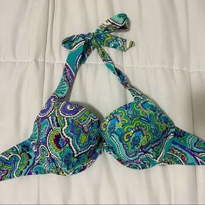 Aerie Blue Pattern Bathing Suit Top